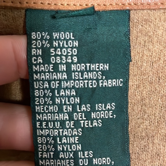 VINTAGE Lauren Ralph Lauren brown wool hooded coat horn toggle closures size MP - Picture 12 of 16